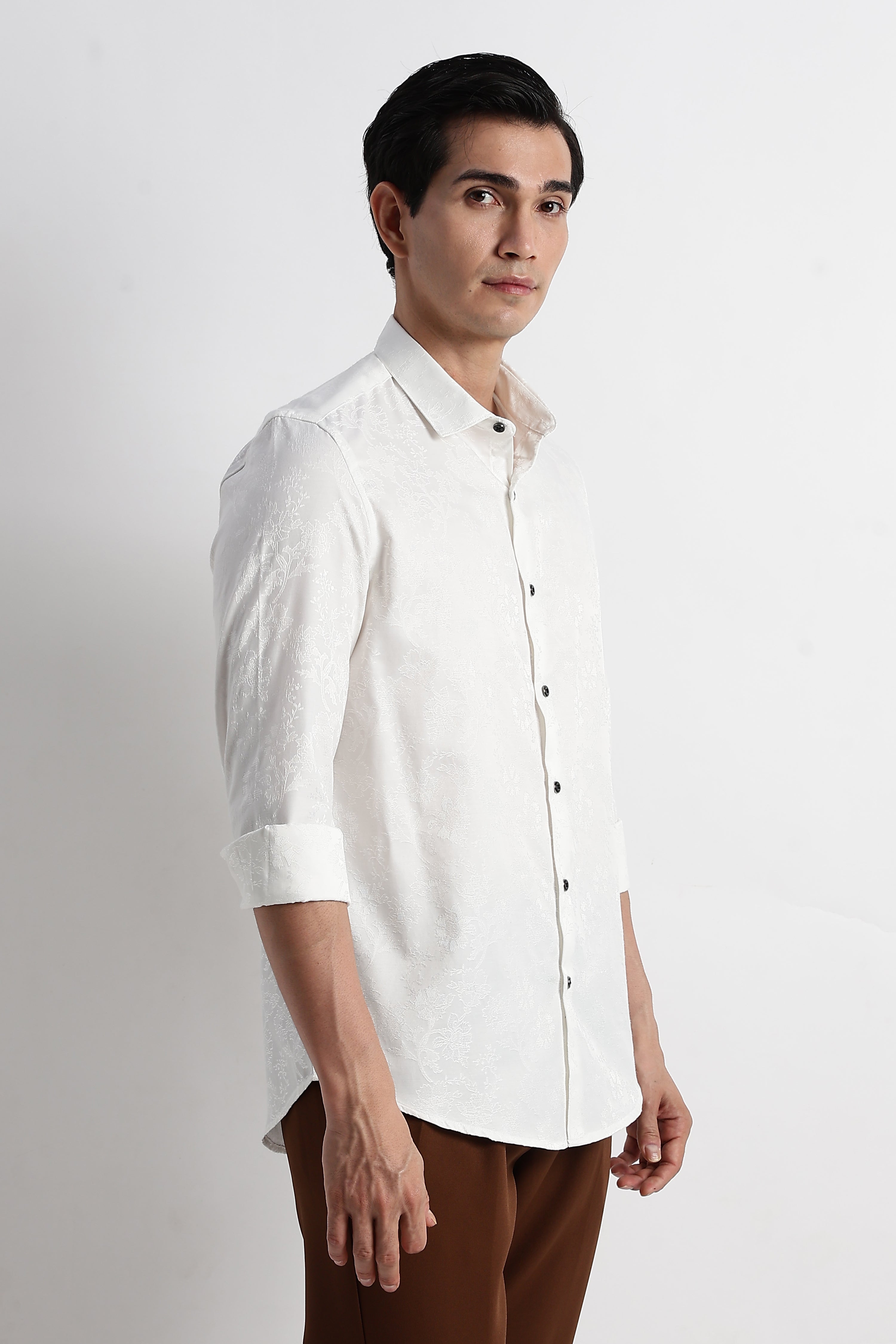 Men Textured Jacquard Shirt