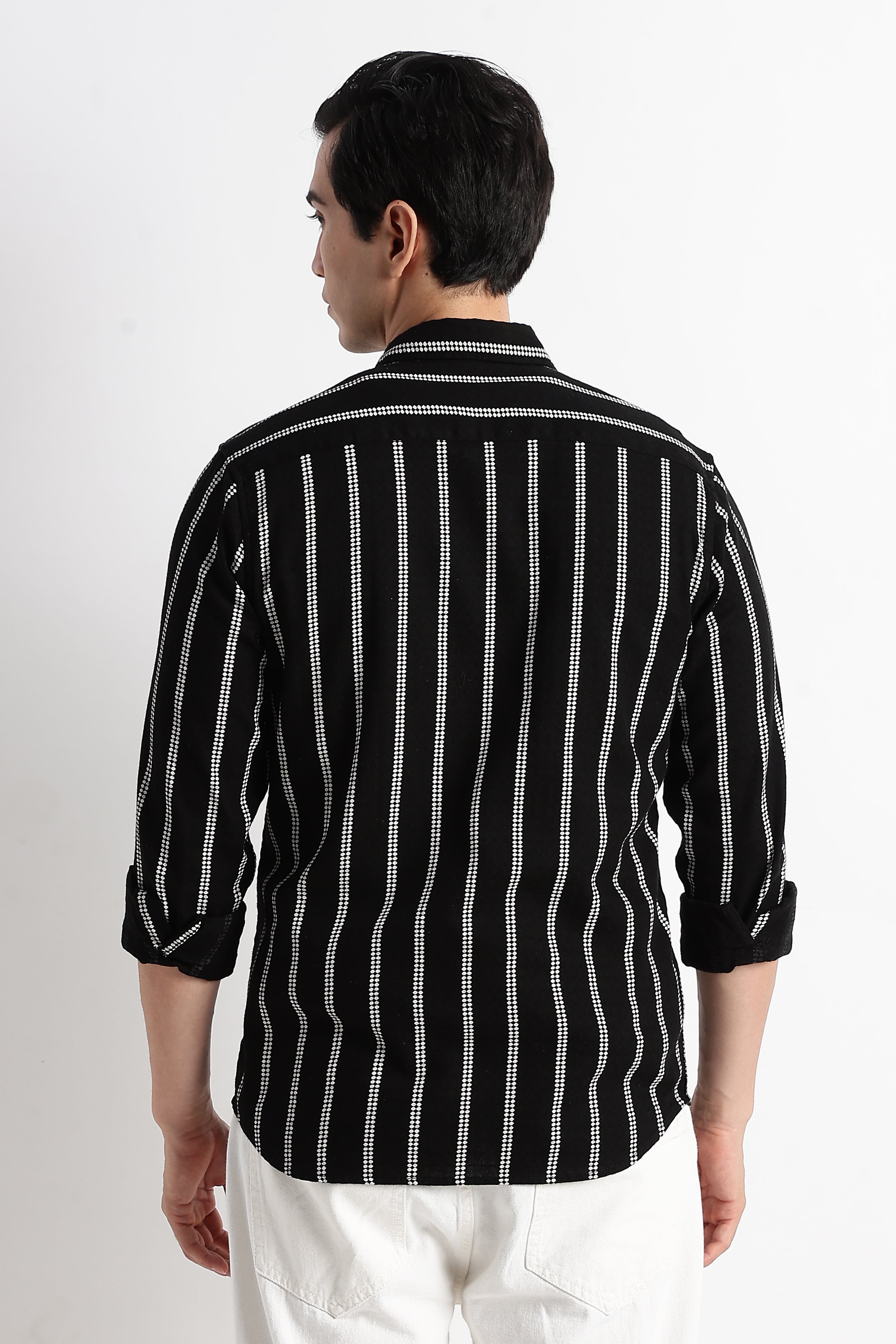 Men Vertical Stripe Textured Shirt