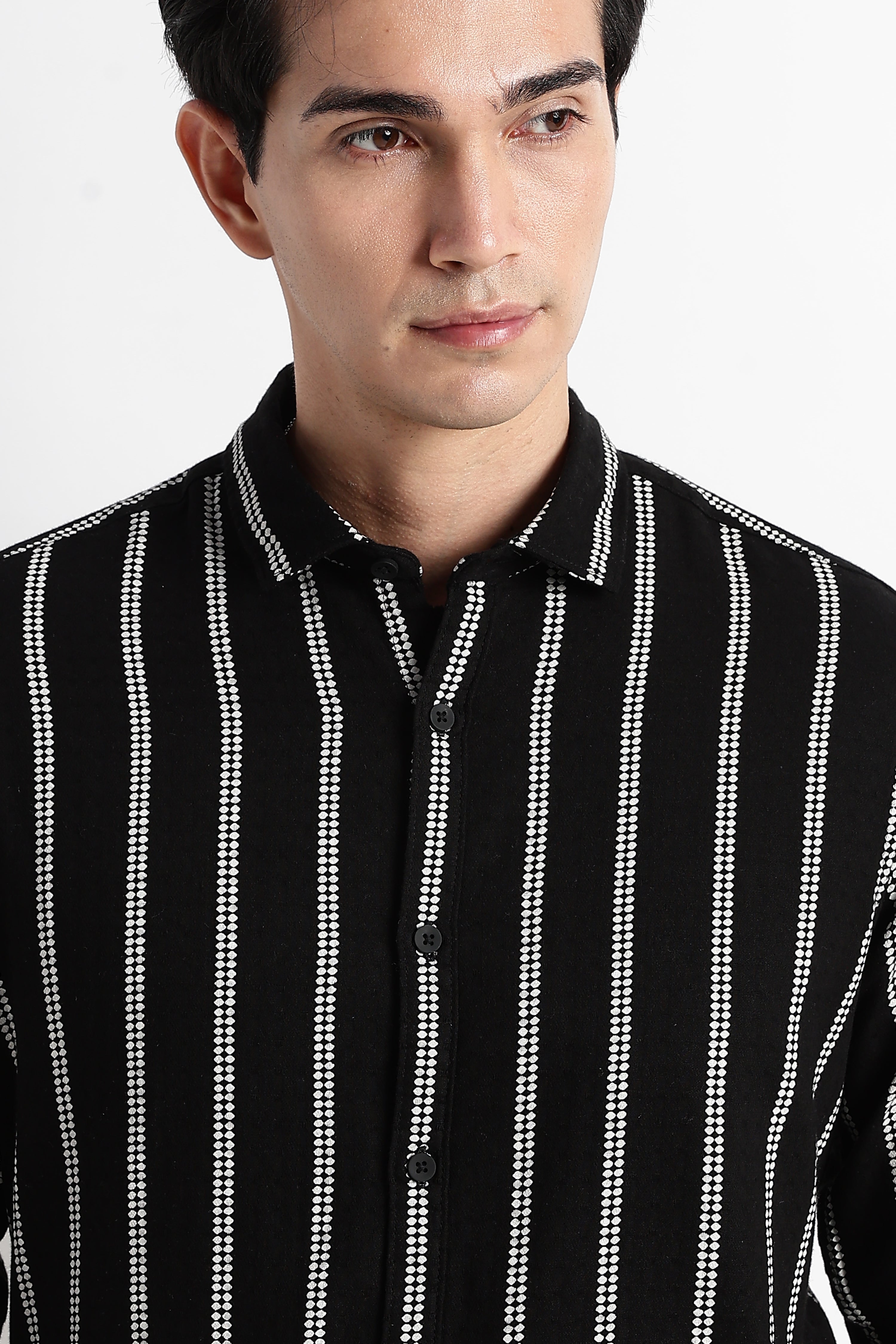 Men Vertical Stripe Textured Shirt