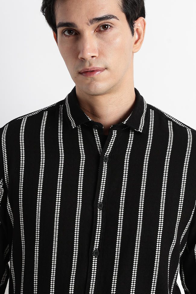 Men Vertical Stripe Textured Shirt