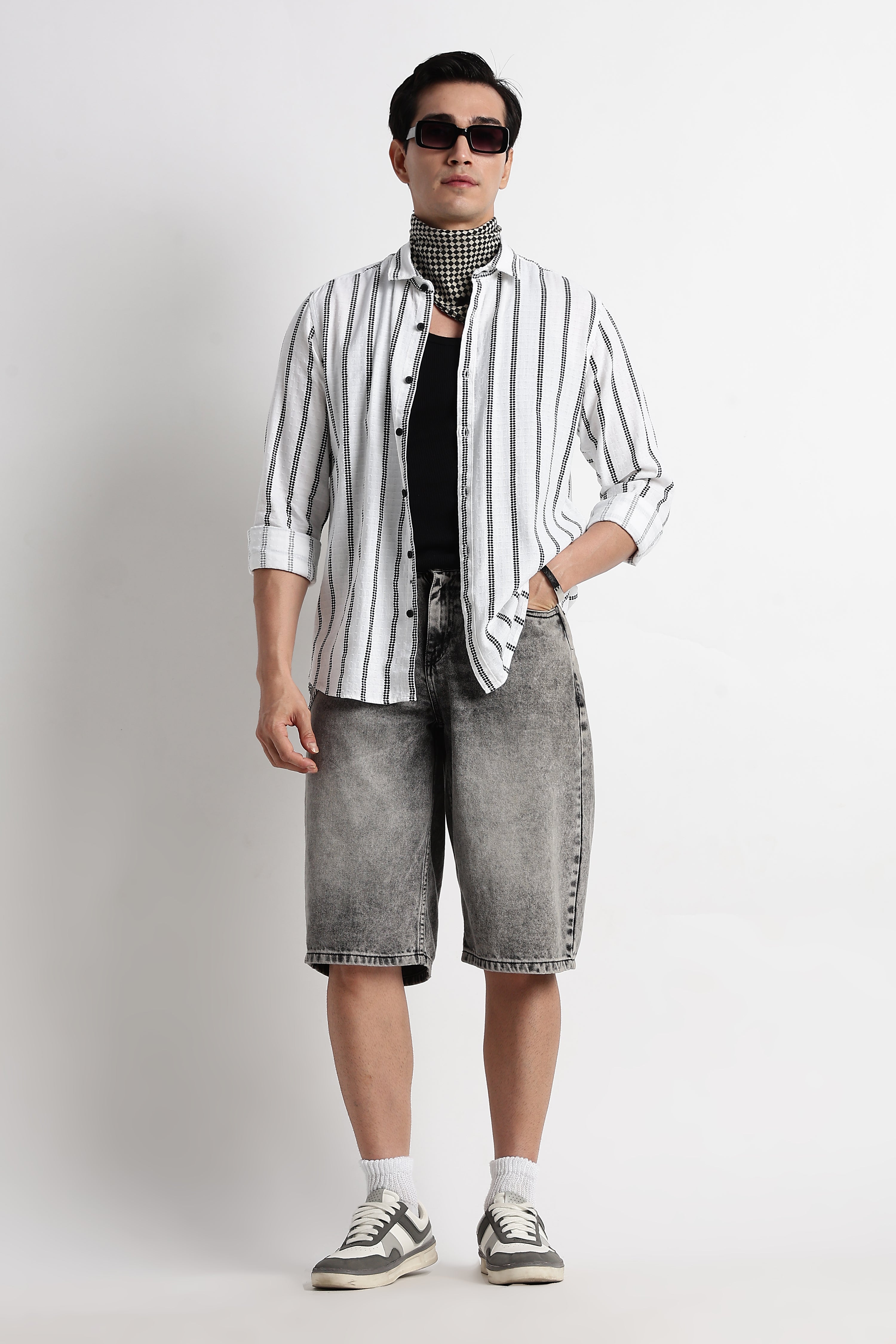 Men Vertical Stripe Textured Shirt