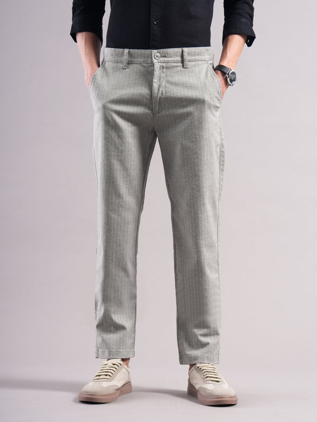 Men Cotton Striped Trousers