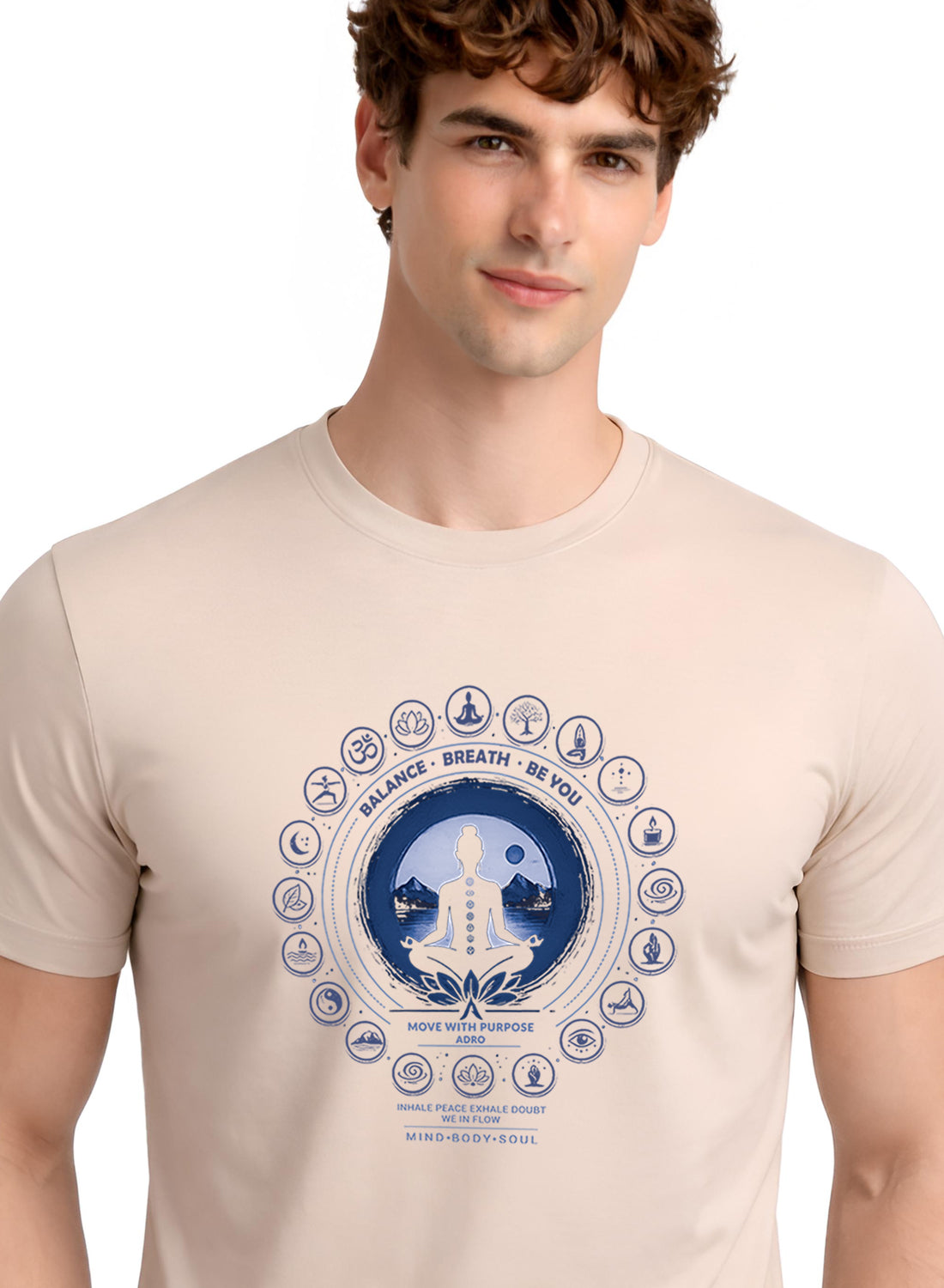 Men Beige Printed Casual T-Shirt