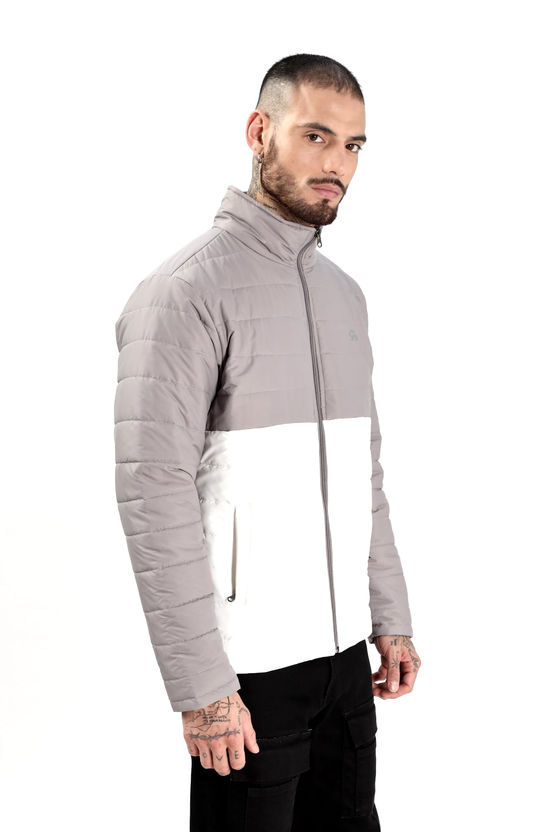 Men Grey Winter Ready Bomber Jacket
