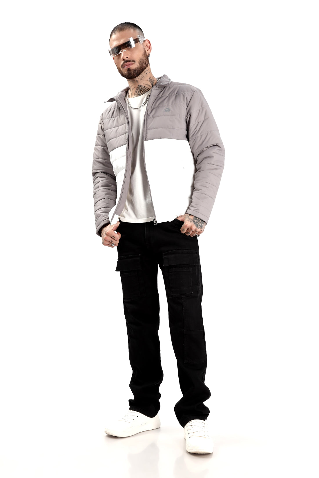 Men Grey Winter Ready Bomber Jacket