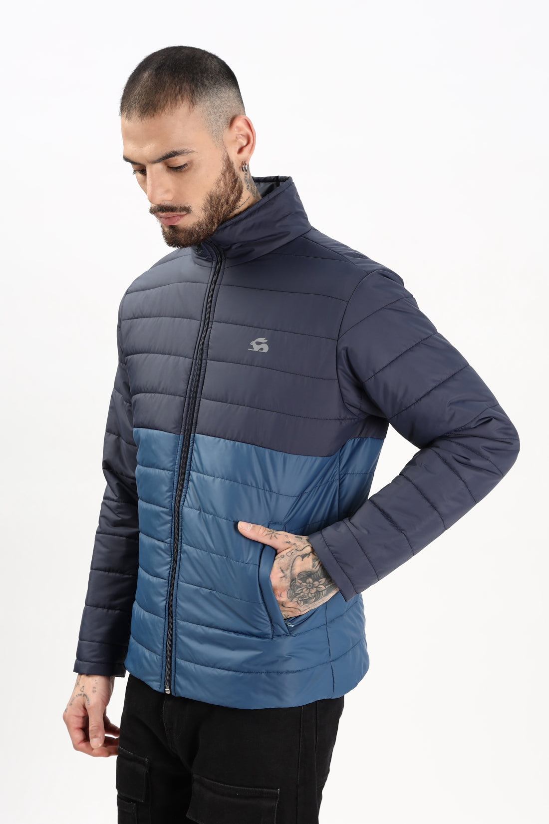Men Teal Winter Ready Bomber Jacket