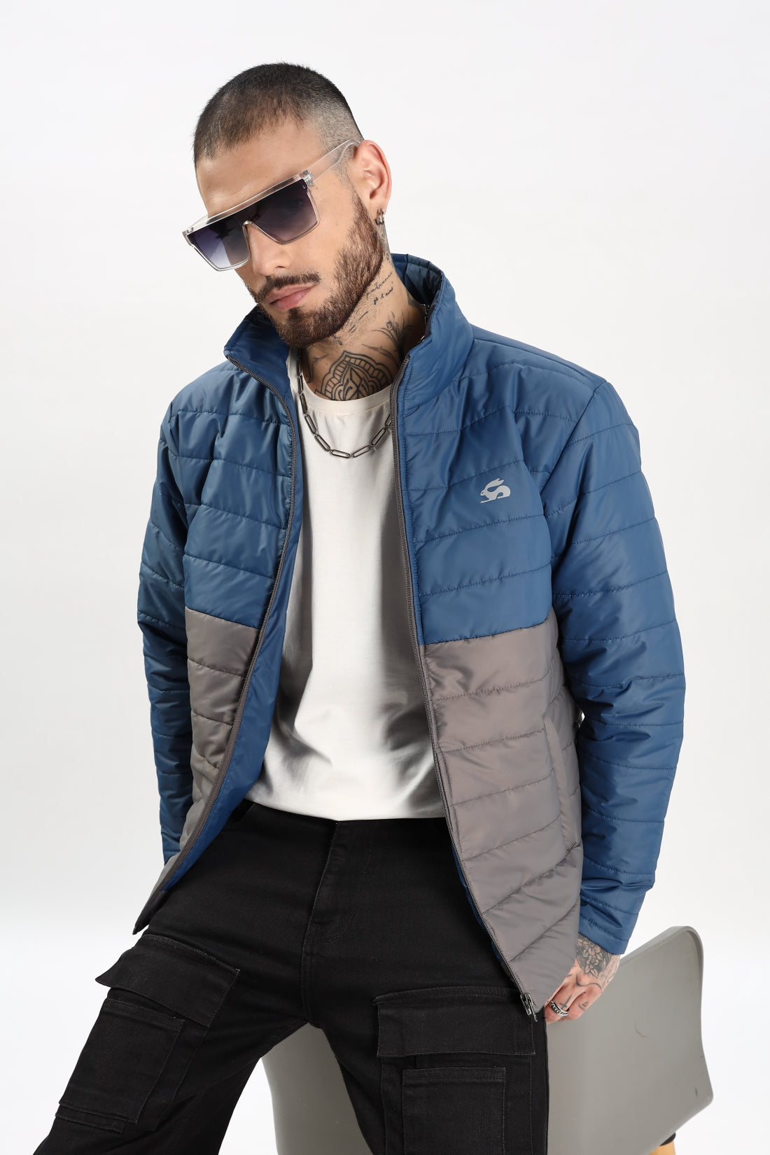 Men Blue Winter Ready Bomber Jacket