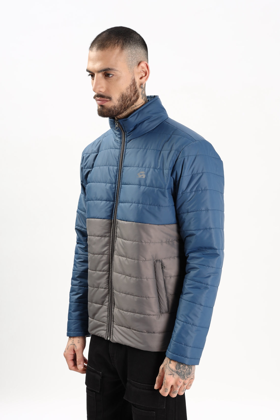 Men Blue Winter Ready Bomber Jacket