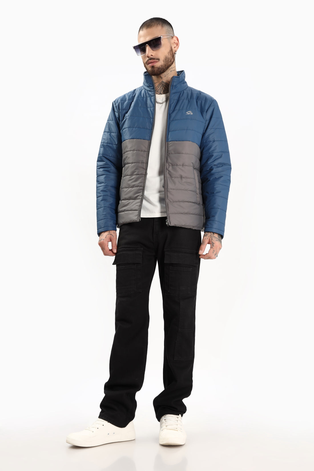 Men Blue Winter Ready Bomber Jacket