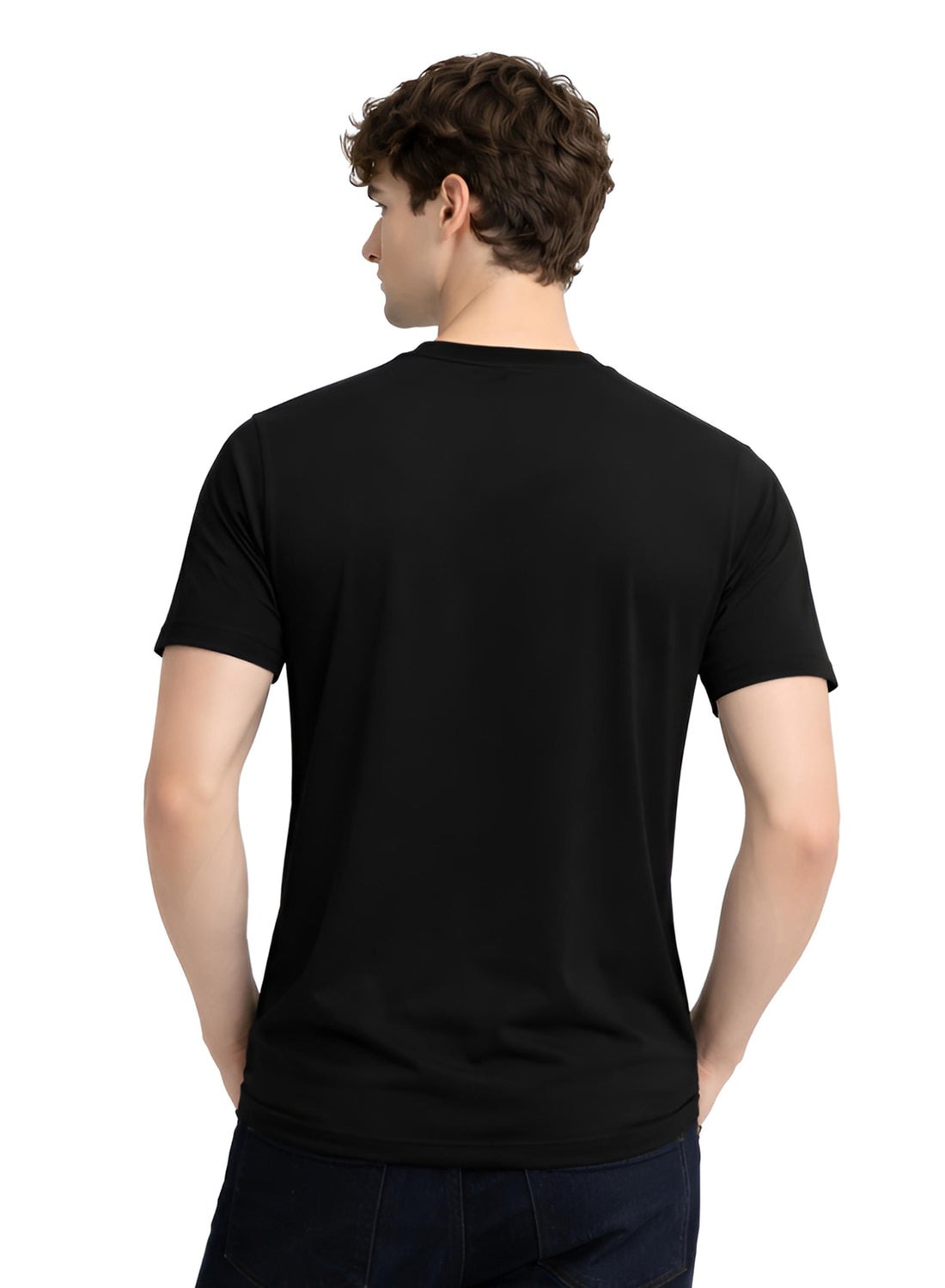 Men Black Cotton Printed T-Shirt