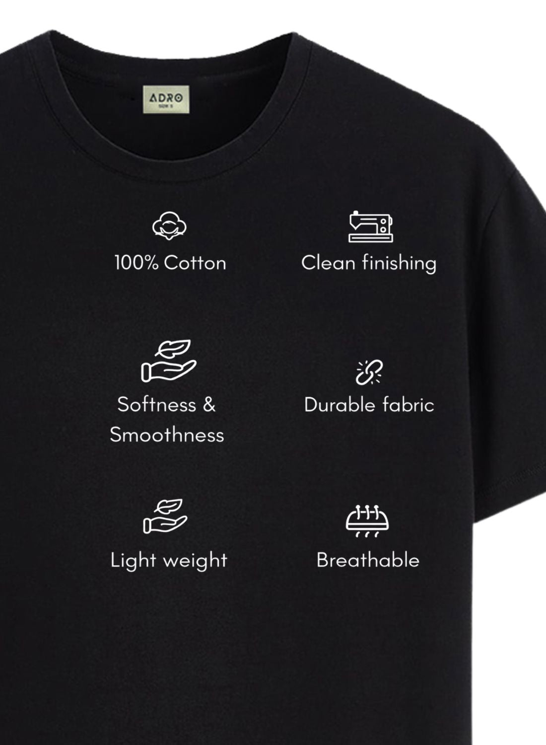 Men Black Classic Printed T-Shirt