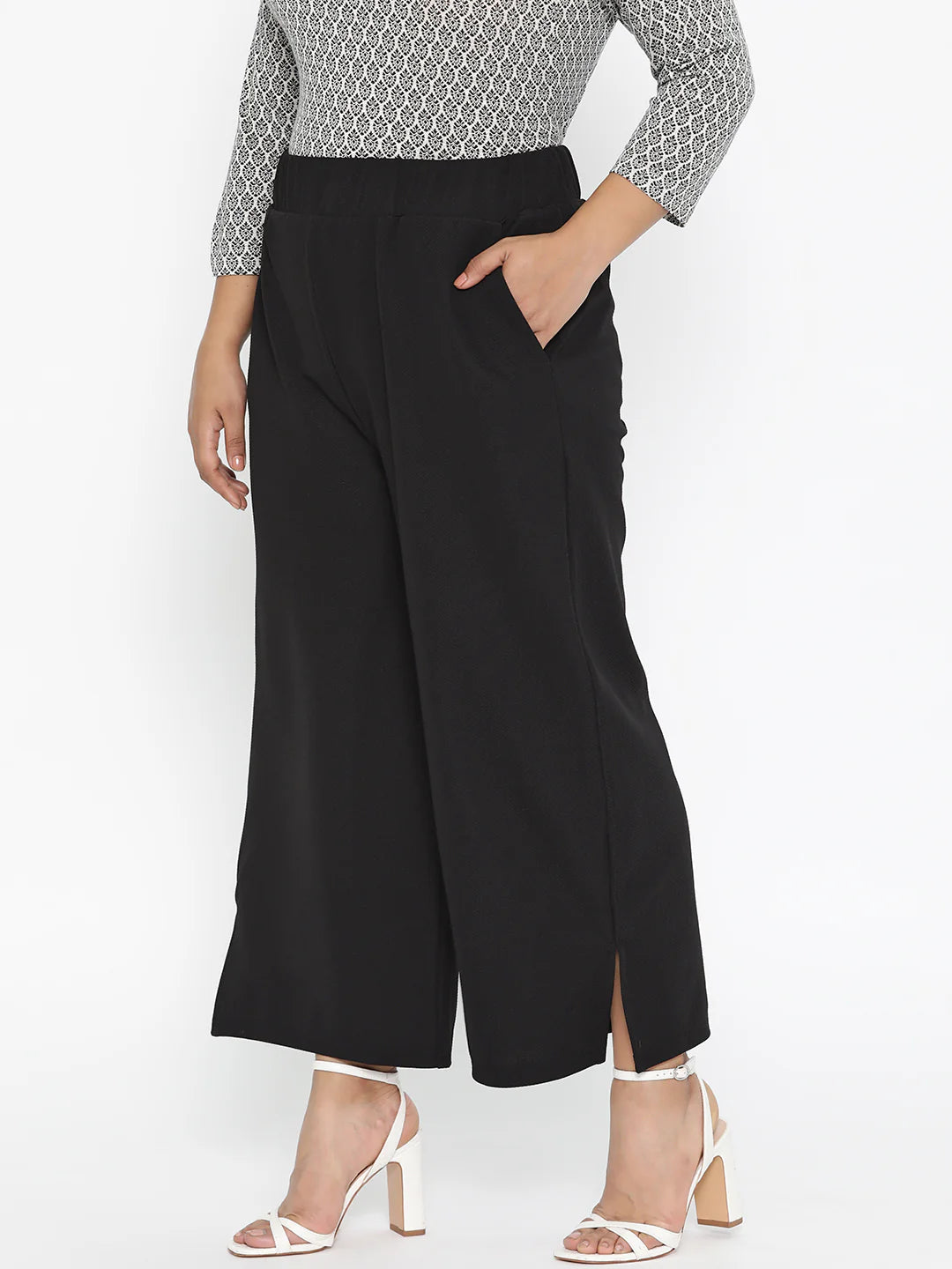 Women Black Stretchable Palazzo