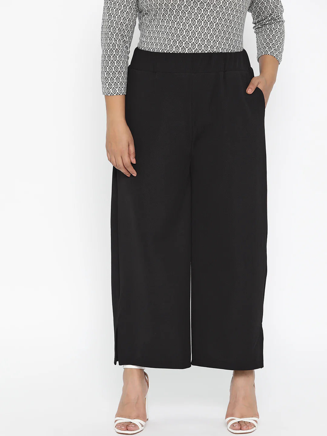 Women Black Stretchable Palazzo