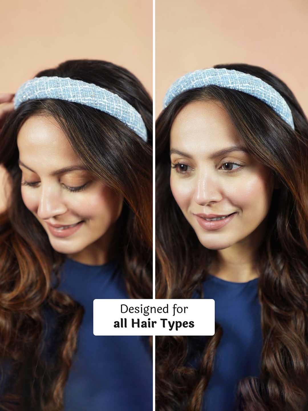 Women Multi Tweed Puff Hair Band