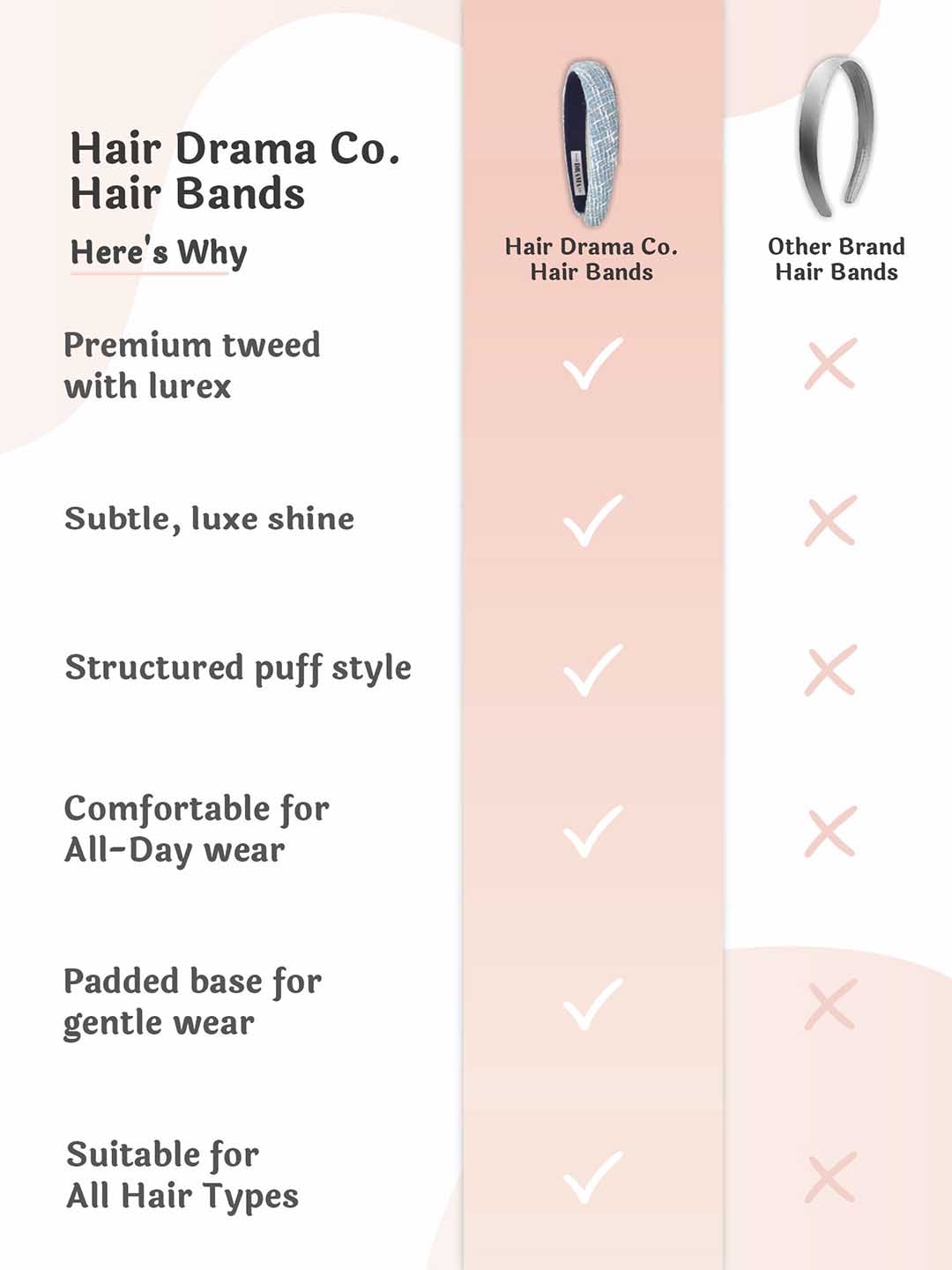 Women Multi Tweed Puff Hair Band