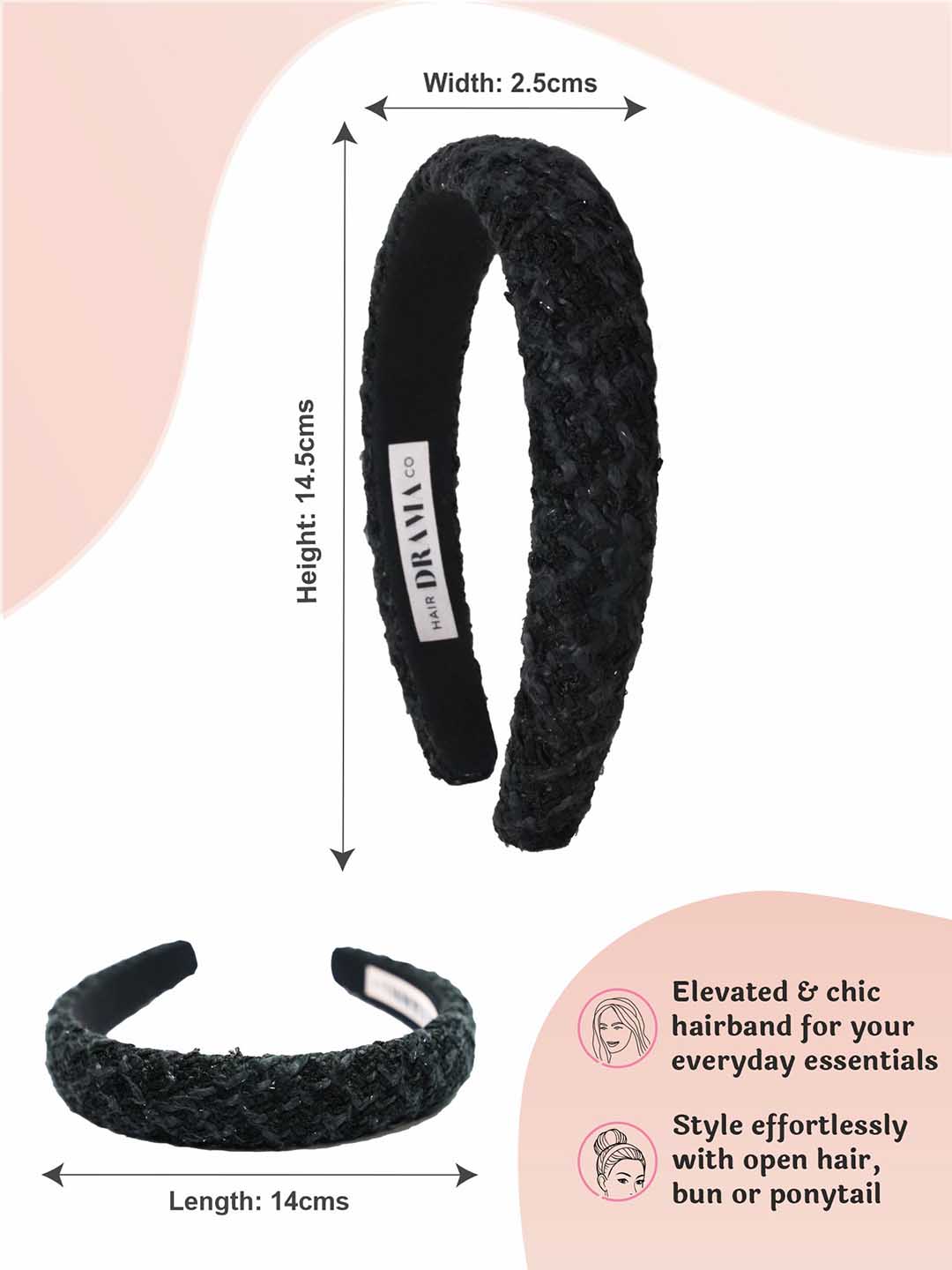 Women Multi Tweed Puff Hair Band