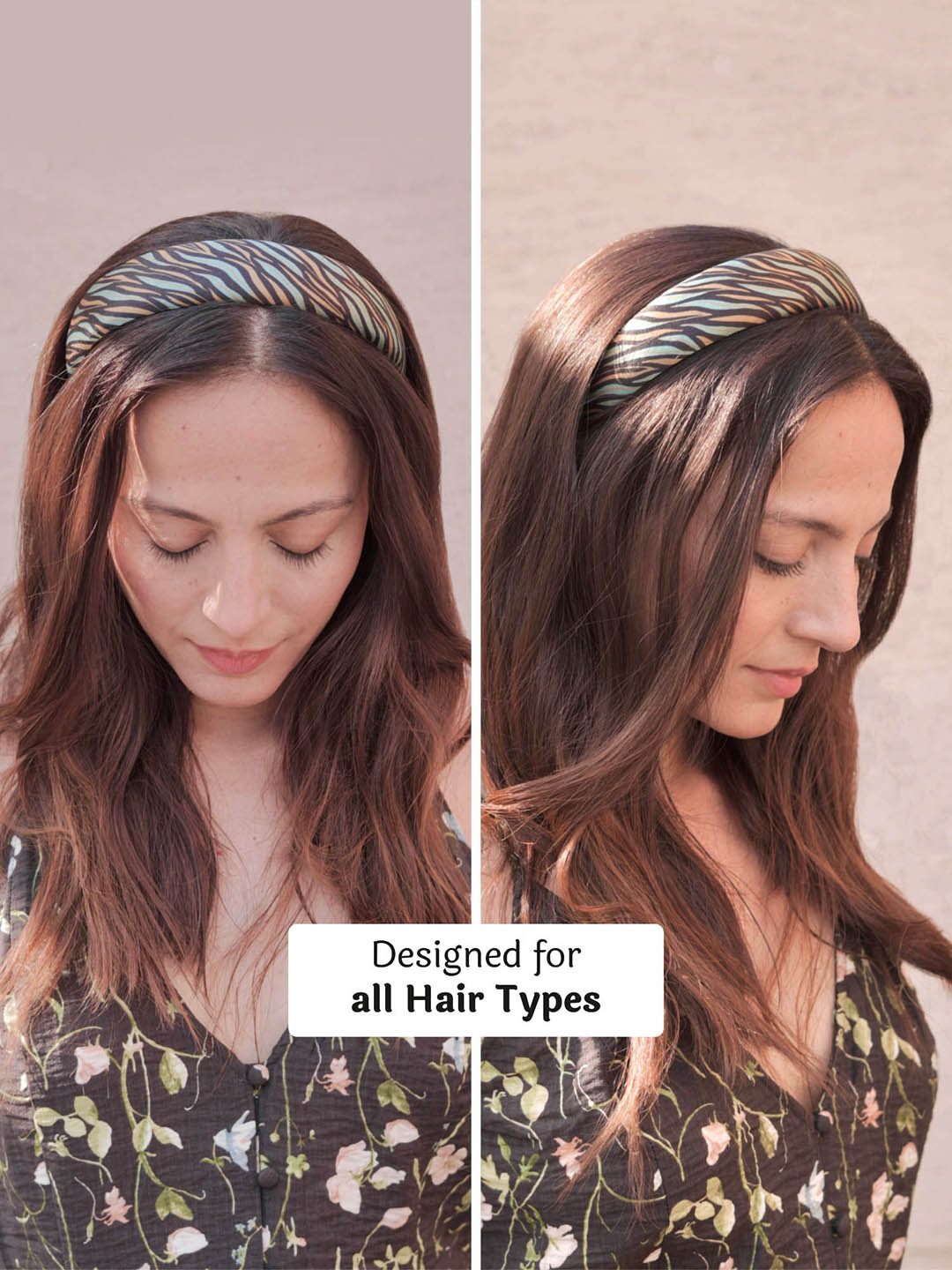 Women Green Zebra Puff Hair Band