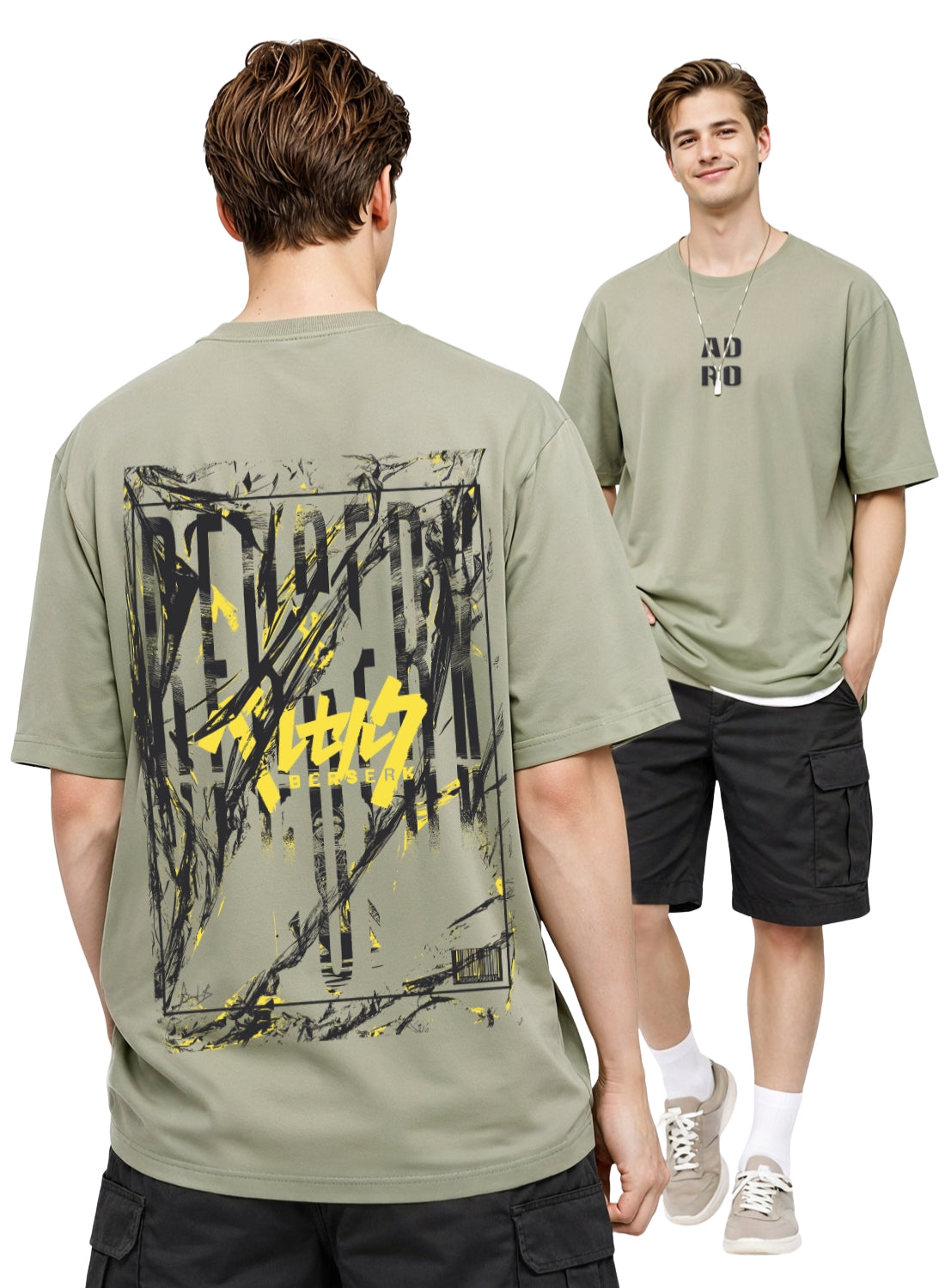 Men Oversize Fit Back Printed T-Shirt