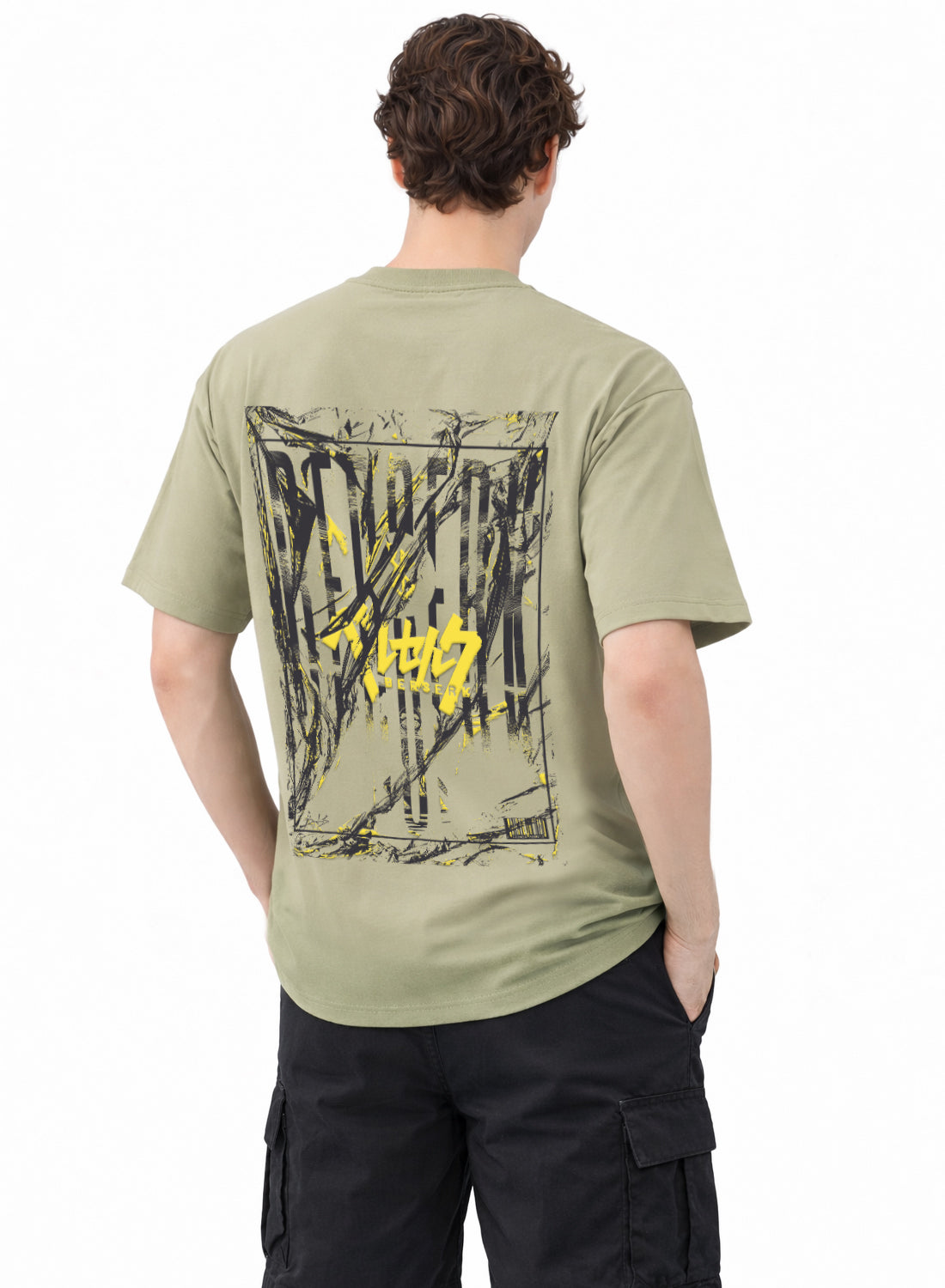 Men Oversize Fit Back Printed T-Shirt