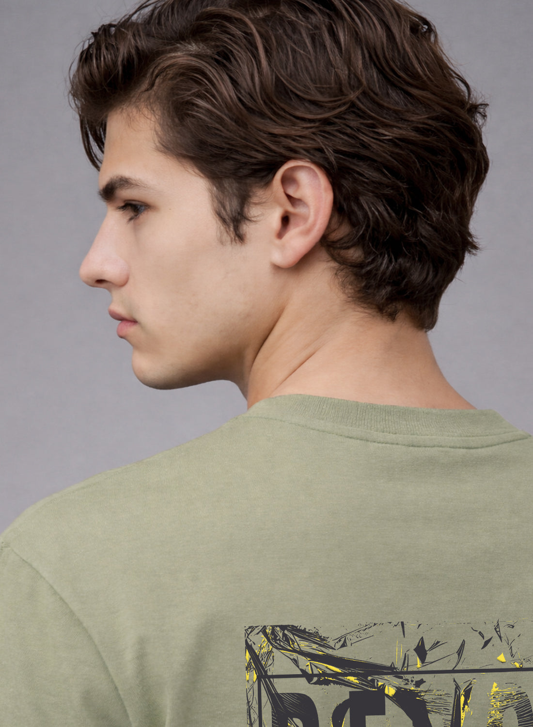 Men Oversize Fit Back Printed T-Shirt
