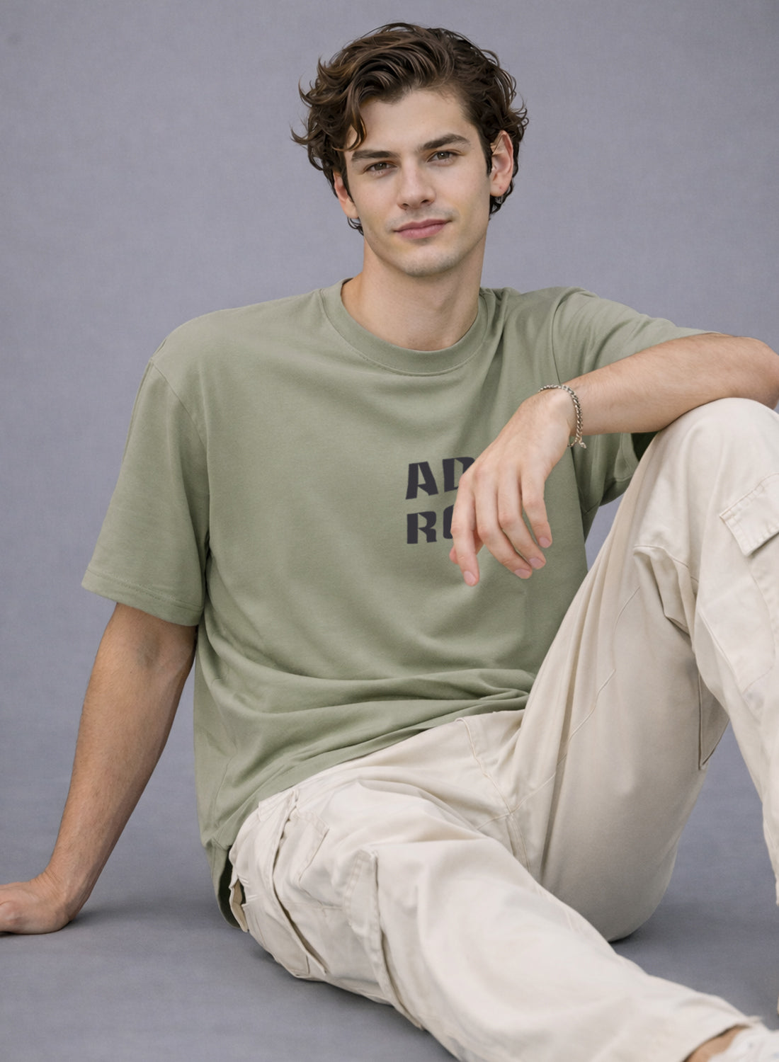 Men Oversize Fit Back Printed T-Shirt