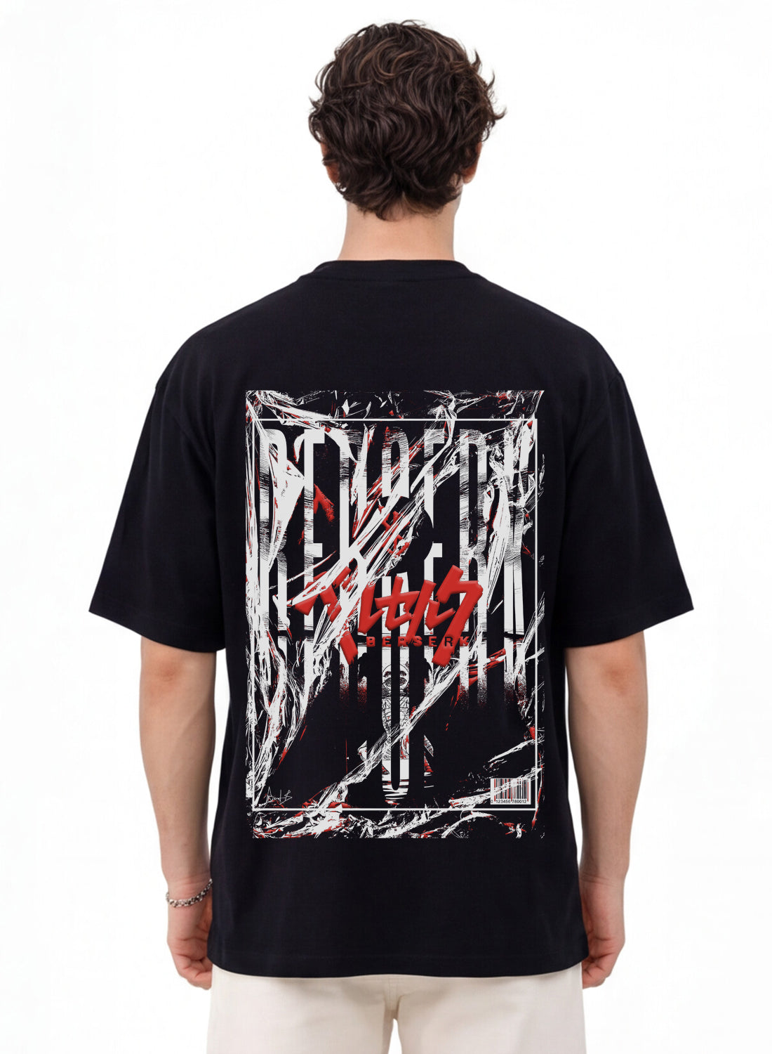 Men Oversize Fit Back Printed T-Shirt