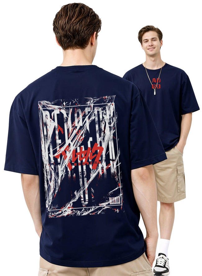 Men Oversize Fit Back Printed T-Shirt