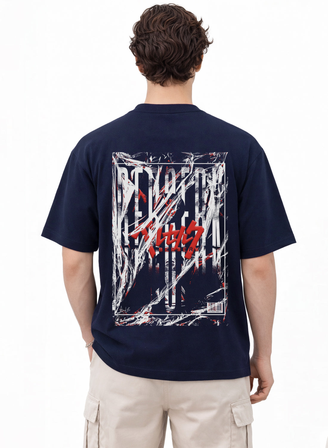 Men Oversize Fit Back Printed T-Shirt