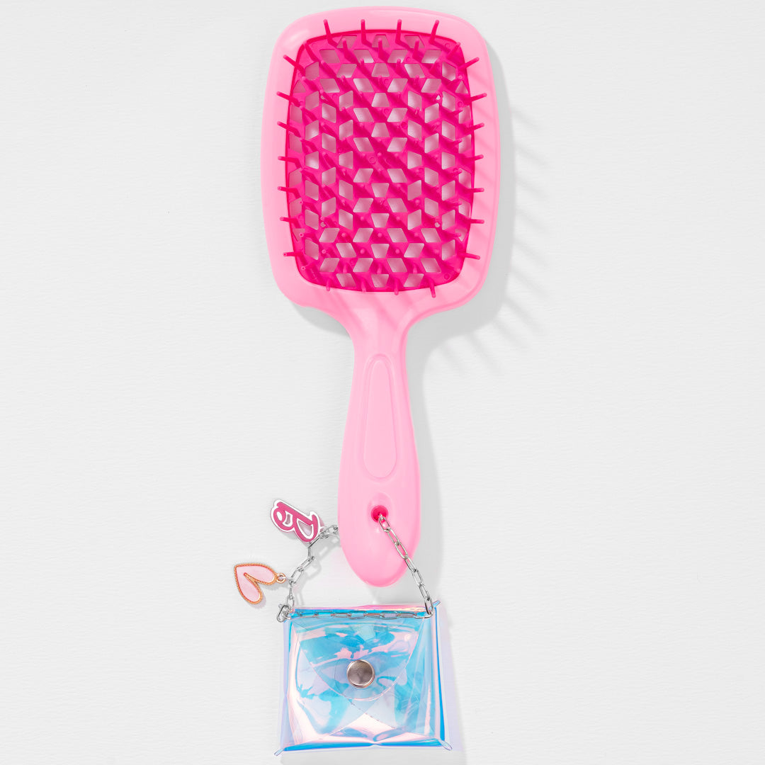 Pink Barbie Drama Detangle Hair Brush with Free Pouch