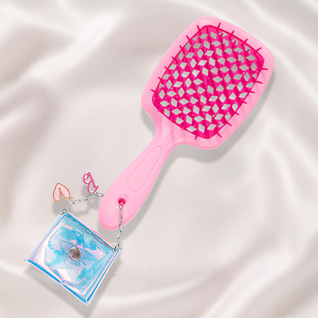 Pink Barbie Drama Detangle Hair Brush with Free Pouch