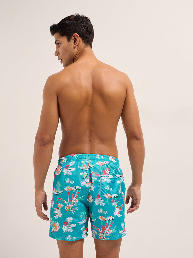 Men Multi-Color Printed Swim Shorts