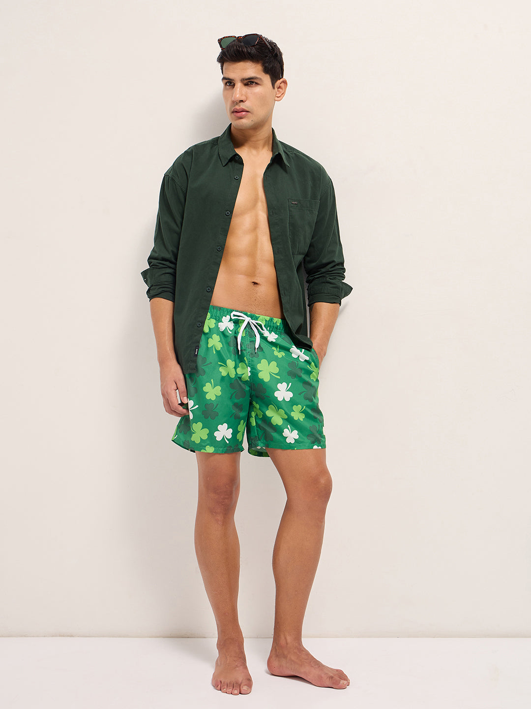 Men Multi-Color Printed Swim Shorts