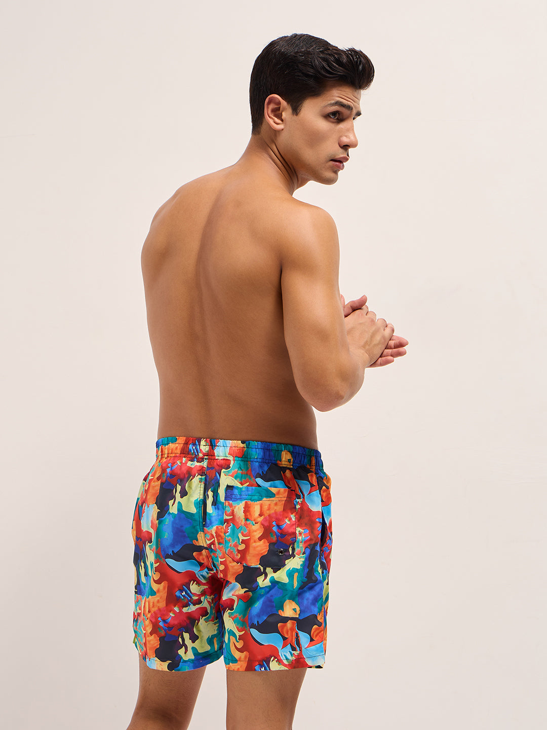 Men Multi-Color Printed Swim Shorts