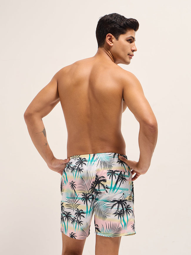 Men Multi-Color Printed Swim Shorts