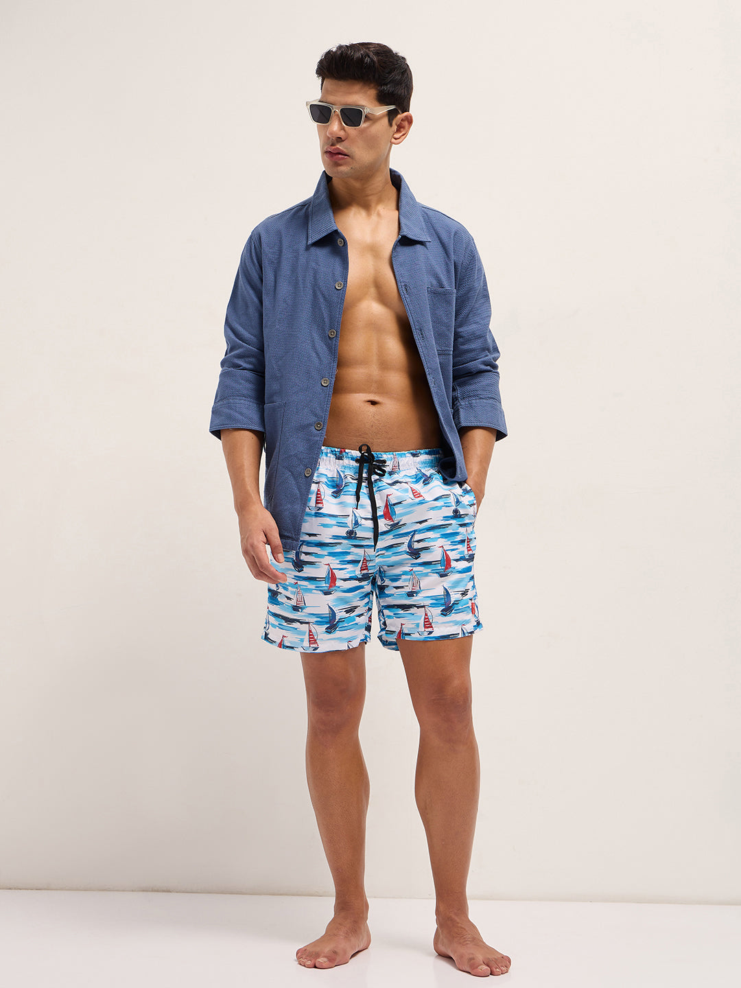 Men Multi-Color Printed Swim Shorts