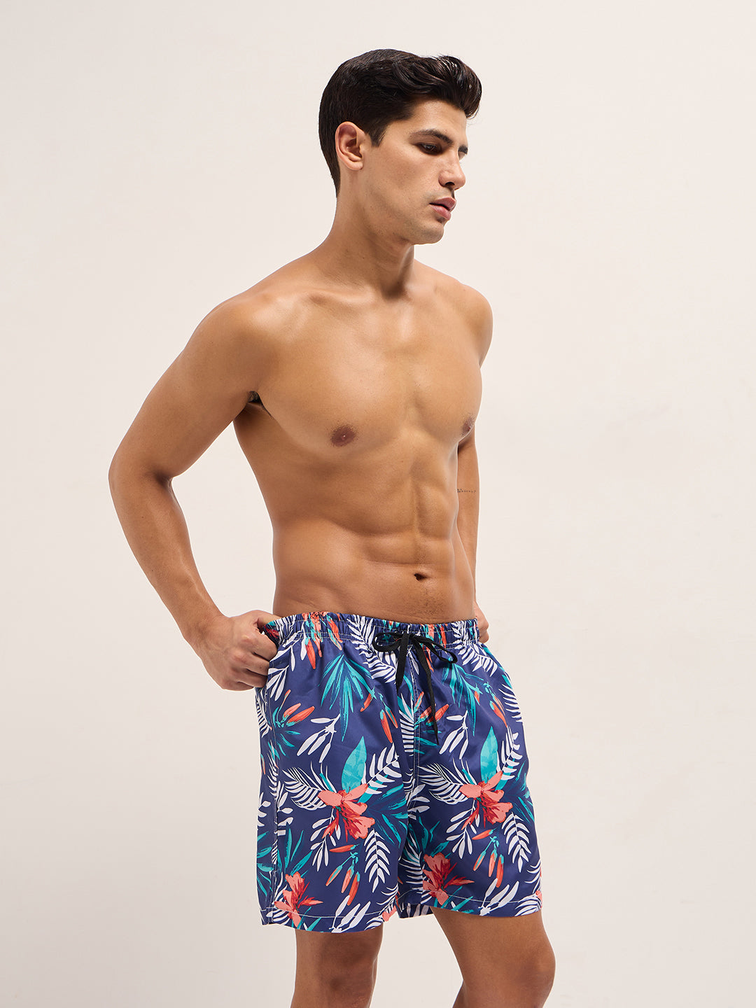 Men Multi-Color Printed Swim Shorts