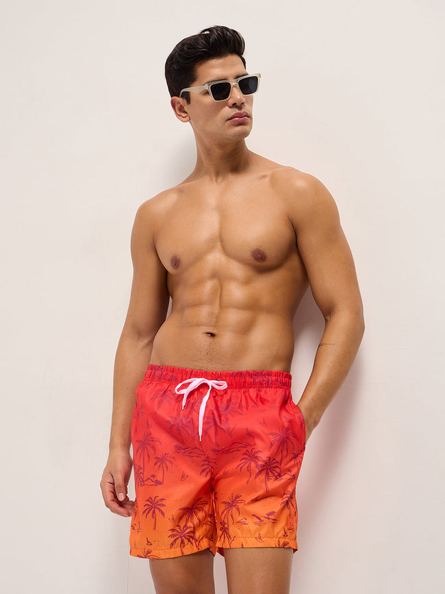 Men Multi-Color Printed Swim Shorts