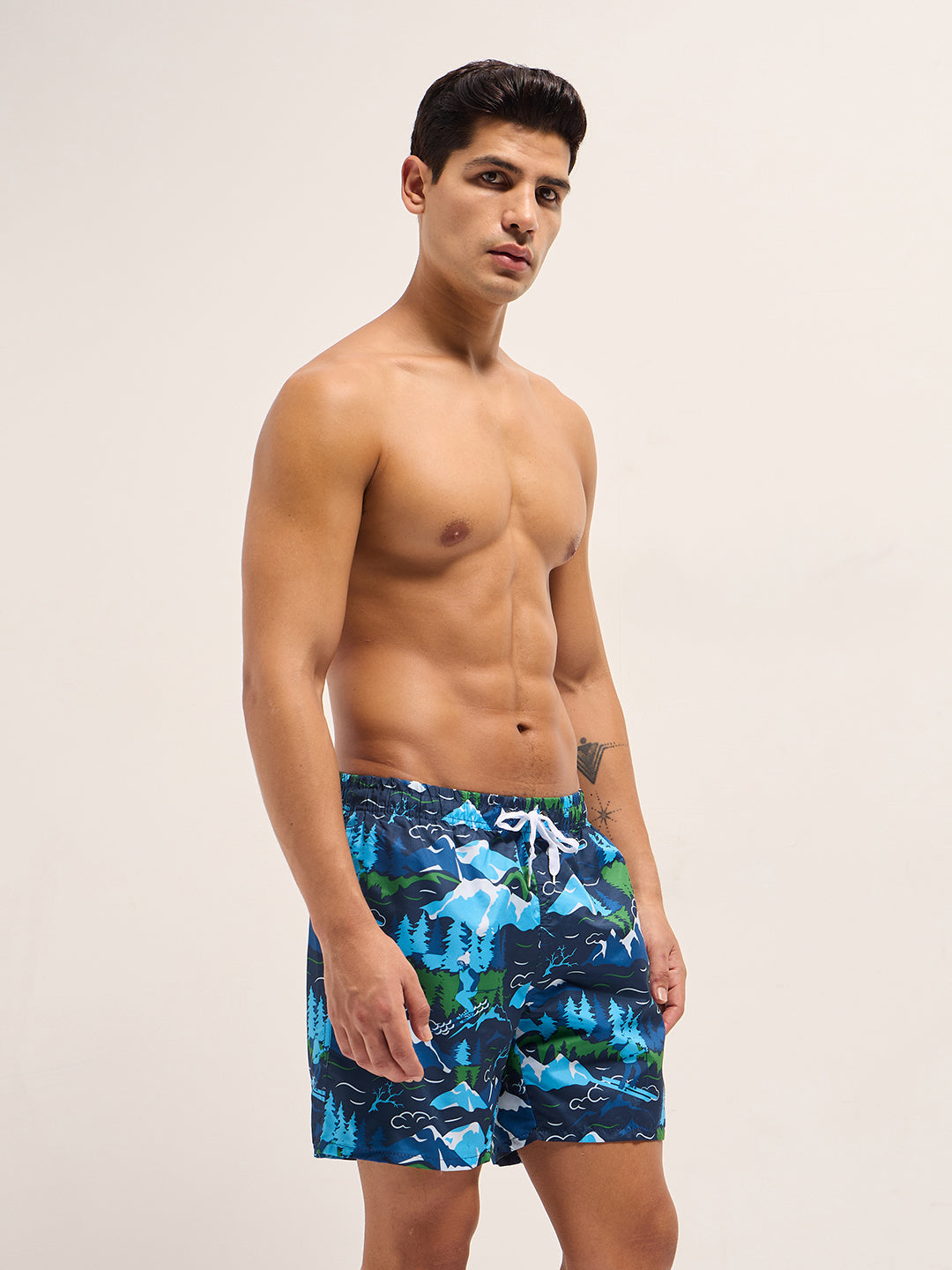 Men Multi-Color Printed Swim Shorts
