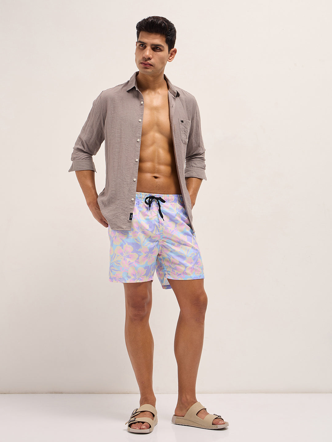 Men Multi-Color Printed Swim Shorts