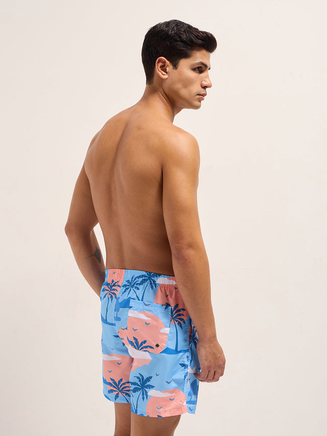 Men Multi-Color Printed Swim Shorts