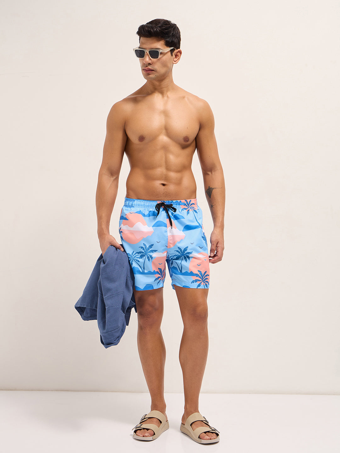 Men Multi-Color Printed Swim Shorts