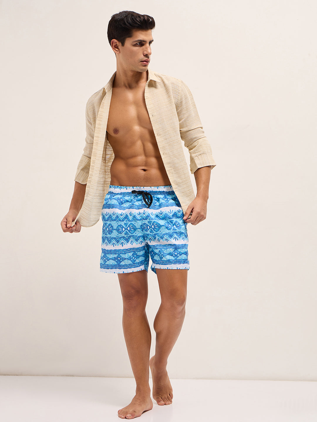 Men Multi-Color Printed Swim Shorts
