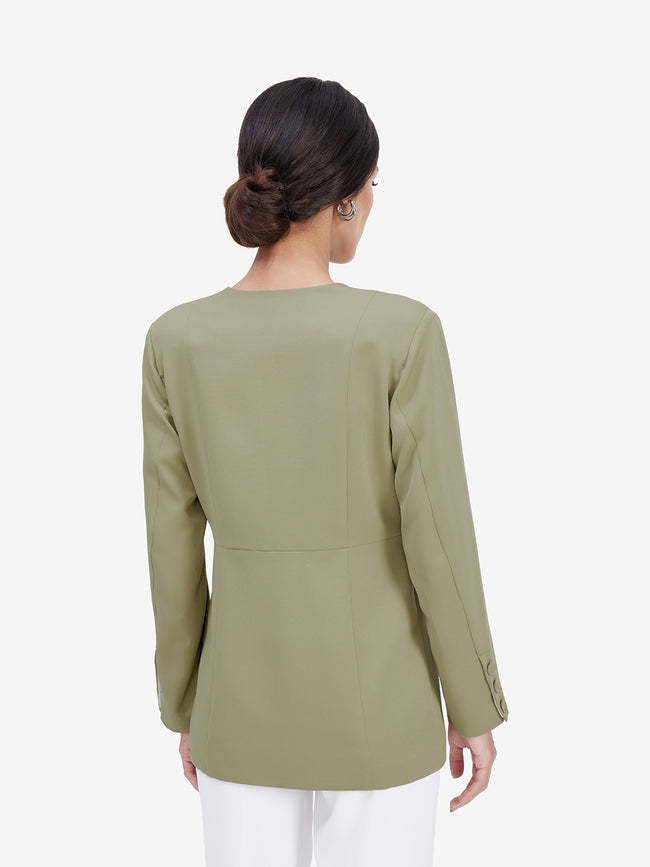 Women Green Tailored Blazer