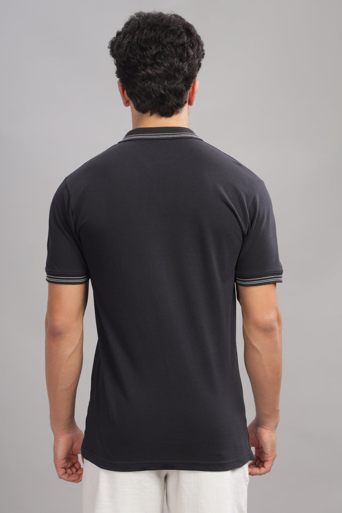 Men Black Regular Fit Polo T-Shirt