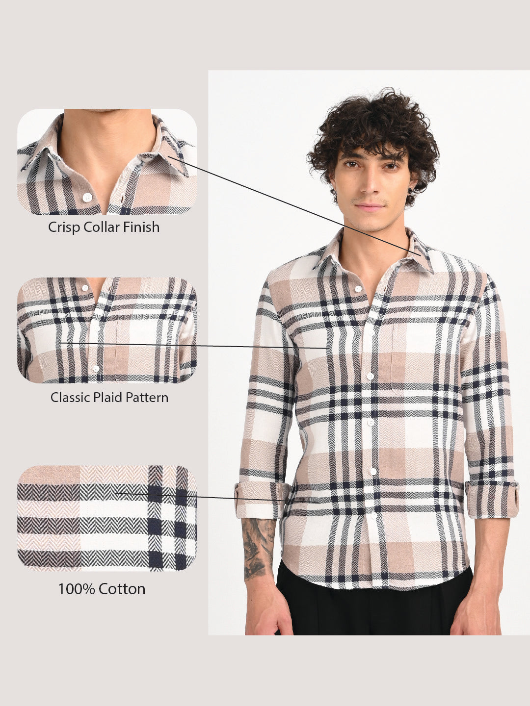 Men Navy Classic Bold Checked Shirt