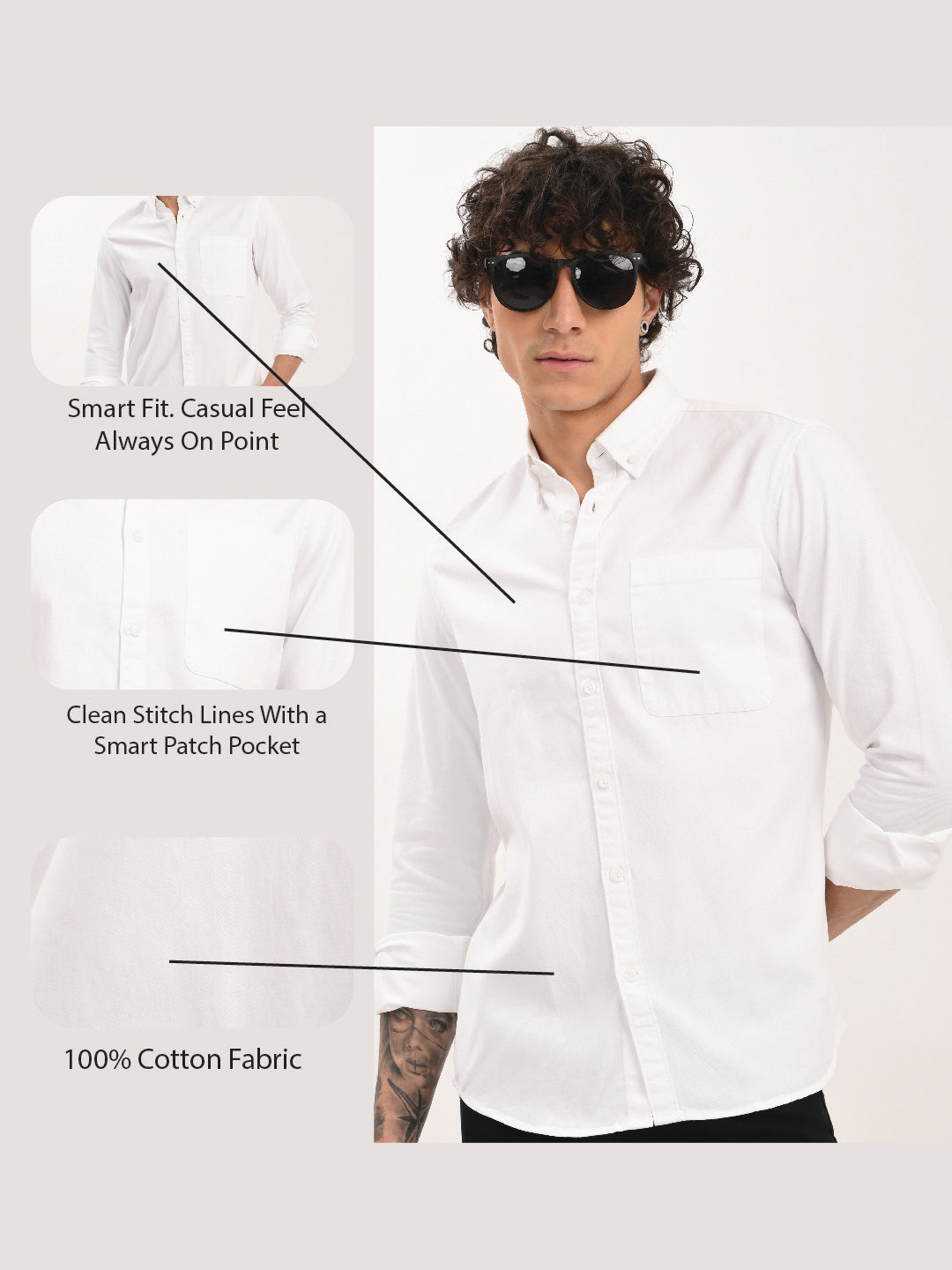 Men White Everyday Essential Solid Shirt