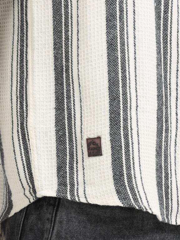 Men Striped Long Sleeve Hooded Casual Shirt