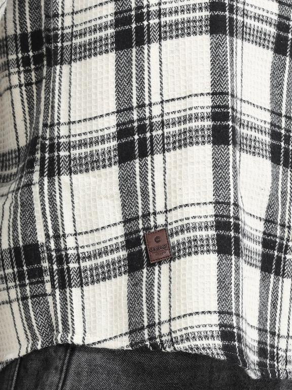 Men Striped Long Sleeve Hooded Casual Shirt