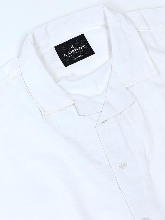 Men Striped Short Sleeve Casual Drop Shoulder Shirt
