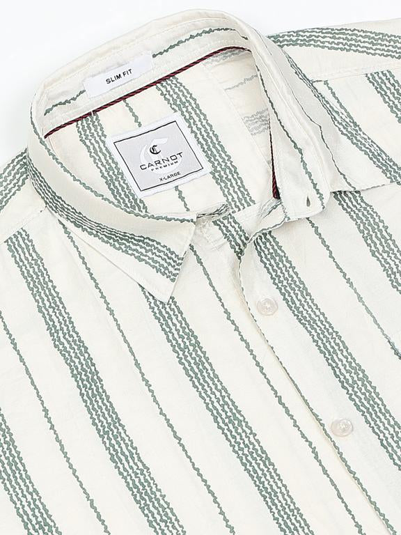 Men Striped Long Sleeve Casual Polo Shirt